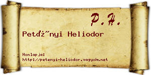 Petényi Heliodor névjegykártya